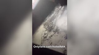 3 strangers jizzed Hotwife at local gloryhole (messy ending)