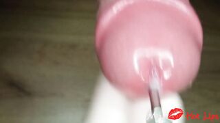 Close up amateur female domination wrecked orgasm with urethral sounding. Frenulum stimulation