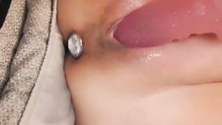 Huge vibrator inside my soaking soak vagina