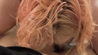 Skank helping a friend with a mouthful of cum.