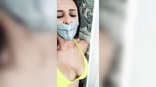 Bdsm on yellow bikini