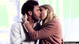 Guy lures blonde date in bed with a lie