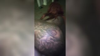 Doggy style. african inked woman getting fuck