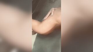 Beauty milf shows her body while taking a shower