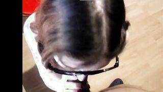 Sucking Off a huge Ebony Dick and Licking Huge Nuts getting