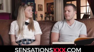 Eighteen Amber Moore Fucks Her Tutor After Showing Her Bj