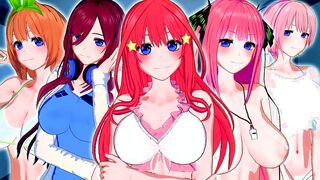 Fucking ALL GIRLS from The Quintessential Quintuplets Anime Compilation