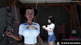 ANIMATED SEX UNIVERSITY - Vulgar Anime Students Practice Lesbo Sex