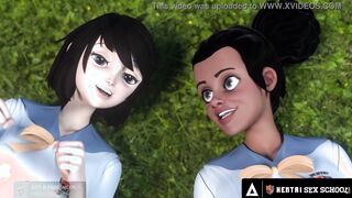 ANIMATED SEX UNIVERSITY - Vulgar Anime Students Practice Lesbo Sex