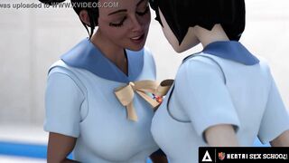 ANIMATED SEX UNIVERSITY - Vulgar Anime Students Practice Lesbo Sex