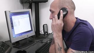 Boss banged adorable blonde office plumper