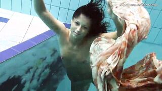 beauty dark haired huge melons Krasula Fedorchuk swimming
