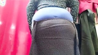 Cutie milf's perfect booty is back inside the mall fitting