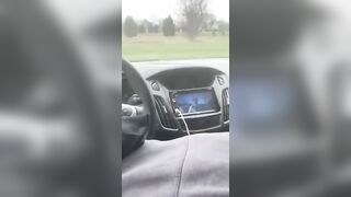 Sloppy oral sex into vehicle