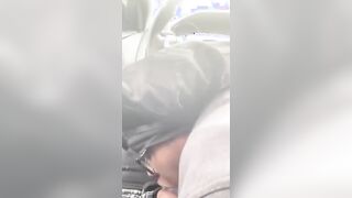 Sloppy oral sex into vehicle