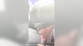 Sloppy oral sex into vehicle