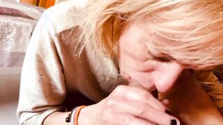 Lusty fiance, spanish MILF, fellatio inside morning, amb cum into mounth !!!! By TramuntanaCouple