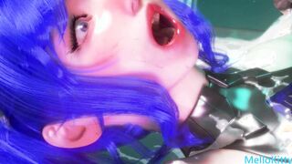 Sex Toy Monster Penis Fucks Elf Faced chinese Racing sluts's Tight Snatch - Legs Spreading Wide
