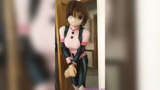 Ochaco Uraraka helping a fan to feel a bit better ^-^ (cosplay facial jizzed) - Shirotaku Kigurumi