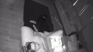 Babysitter Caught Masturbating on Couch with Ex-Wife Toy Secret Web Cam