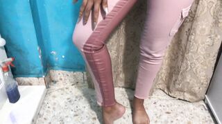 I wanted to endure more but I exploded inside my pink leggings tell me if you like it so well