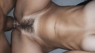 Stunning fit Hottie gets her unshaved pink cunt pounded