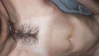 Stunning fit Hottie gets her unshaved pink cunt pounded