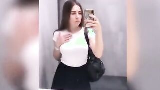 Hot Paulina gets vulgar into Taxi & City, goes to WC having fun her Titted & pee