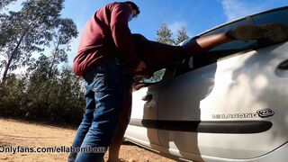 VEHICLE CUMPILATION - FUCKING AND BLOWING ON THE SIDE OF THE ROAD