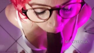 HOT RED HAIR BBW cougar TITTYFUCK CUM DRINK bbc