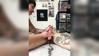Bdsm Boy Locked Down Cum Shot
