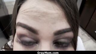 Big Titted Stepmom Gags on Her Stepson's Long Dick