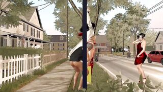 【 3D animation】被吊在单杠上供路人玩弄。Hanging from a horizontal bar for passers-by to play with.