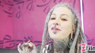 Insane TATTOO DAP action - 2 huge cocks into 1 BOOTY - anal gapes, squirt, atm, prolapse