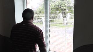 Mom nude inside outdoors. Voyeur. Frinas hubby peeps into window