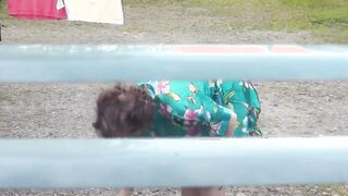 Mom nude inside outdoors. Voyeur. Frinas hubby peeps into window