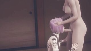 Cartoon Uncensored Futanari - Alice Suck and pounded Misionary style by futanari