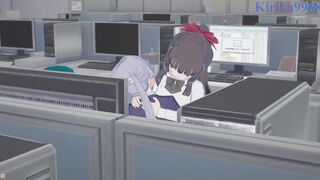 Hifumi Takimoto and Aoba Suzukaze have extreme futanari sex - New Game! Animated