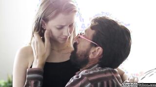 Petite stepdaughter is fucked by stepdad