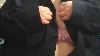 Freaky BBW takes off shirt to play with long jugs