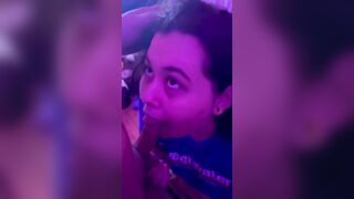 Chubby chick gets on knees for step guy