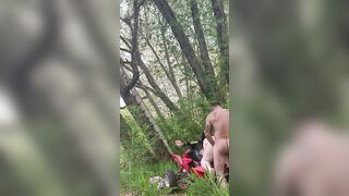 Fucking inside the woods on an ATV!!