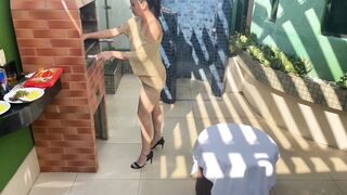 a little behind the scenes of amateur porn with a voluptuous hispanic MILF