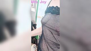 Another Outdoor Flashing Exhibitionist Adventure. I Have My Melons Out While I Pump Gas