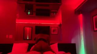 RIDES HIS DICK INTO A RED ROOM