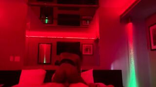 RIDES HIS DICK INTO A RED ROOM