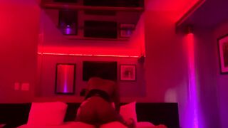 RIDES HIS DICK INTO A RED ROOM