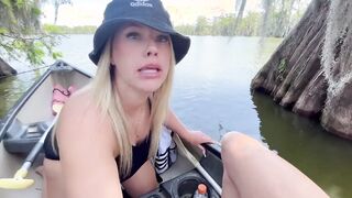 BAYOU FELLATIO - Angel blowing my penis on the lake!! We almost get caught!!!