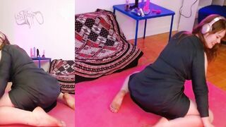 Cute Ginger Rips Long Farts Barefoot into a Silk Dress