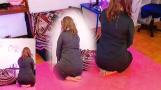 Cute Ginger Rips Long Farts Barefoot into a Silk Dress